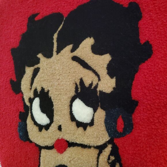 Retro Betty Boop Heart Shaped Wall Decor Or Rug Unique Hand Made Felt Backed - Picture 2 of 6